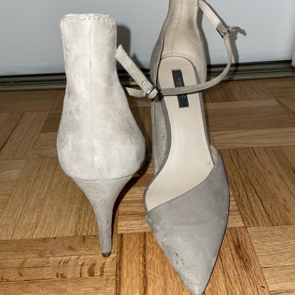Zara Grey Suede Heels - Picture 2 of 3